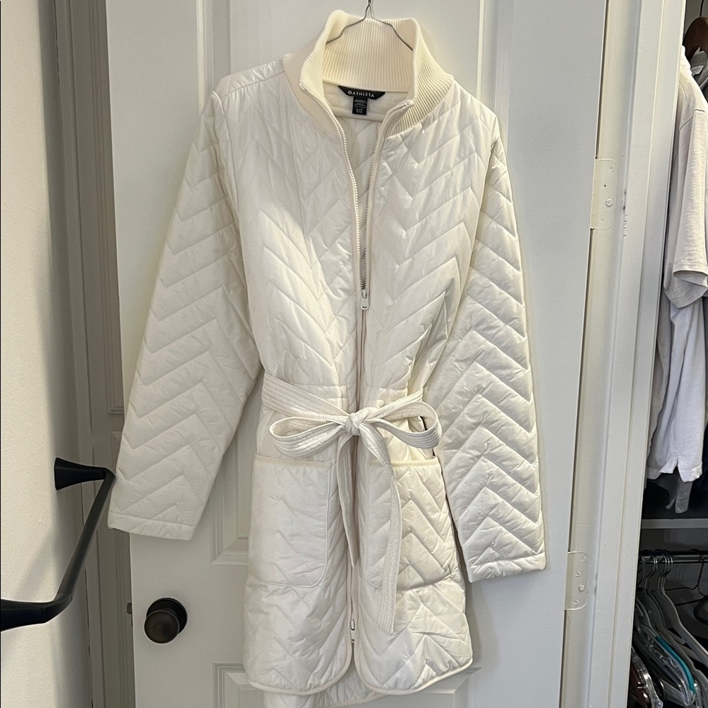 Athleta Cream Quilted Puffer Jacket